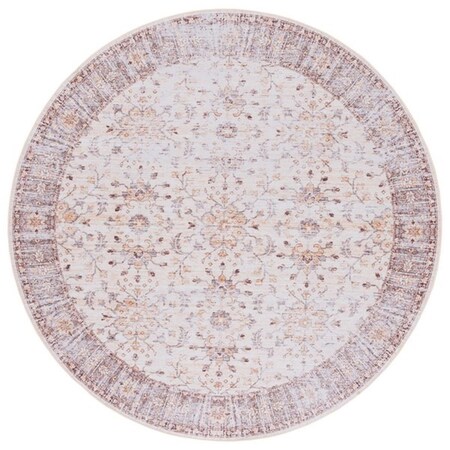 Safavieh 6 x 6 ft. Tucson Traditional Power Loomed Round Rug; Rust & Navy TSN177P-6R